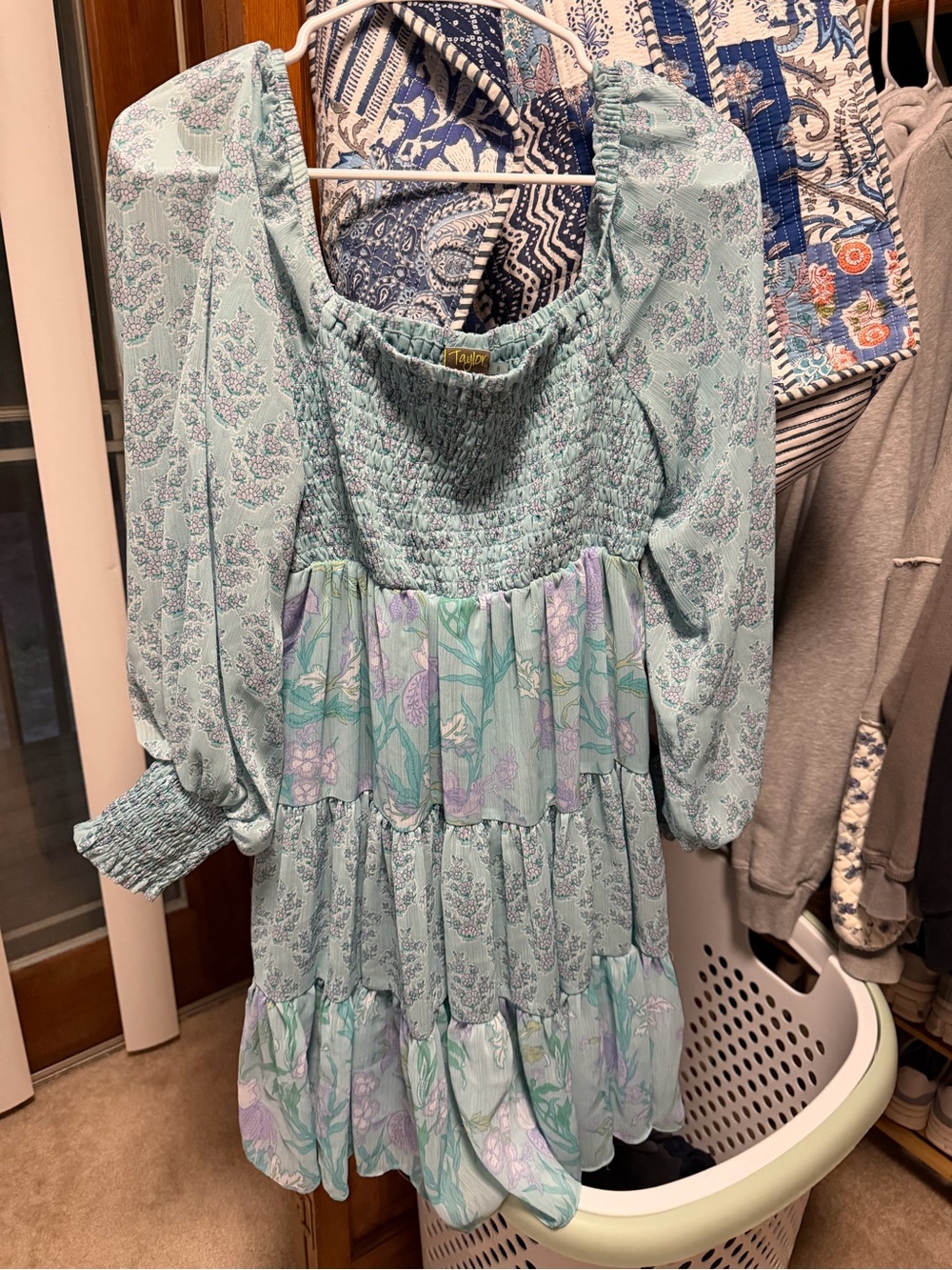 Blue Pattern Midi Dress
